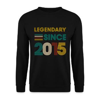 Vintage Legendary since 2015 Geburtstag - Unisex Pullover - Schwarz - Vorne - Alina (178cm) & Michal (187cm)