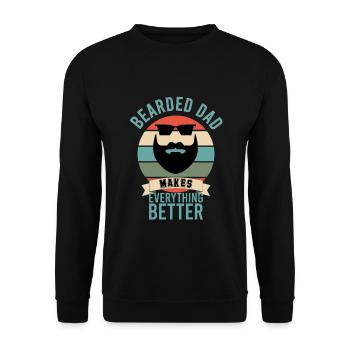Papa barbu rend tout meilleur - Sweat-shirt Unisexe - noir - Devant - Alina (178cm) & Michal (187cm)