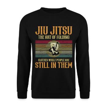 BJJ Brazilian Jiu Jitsu Jiu Jitsu Fighter - Unisex Sweatshirt - black - Front - Alina (178cm) & Michal (187cm)