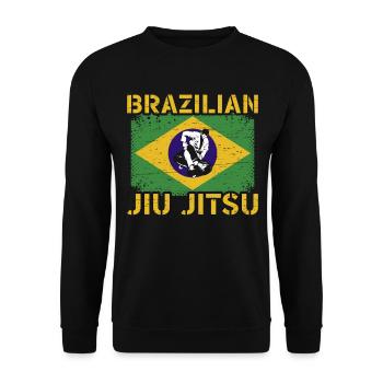 BJJ Brazilian Jiu Jitsu Jiu Jitsu Fighter - Unisex Sweatshirt - black - Front - Alina (178cm) & Michal (187cm)
