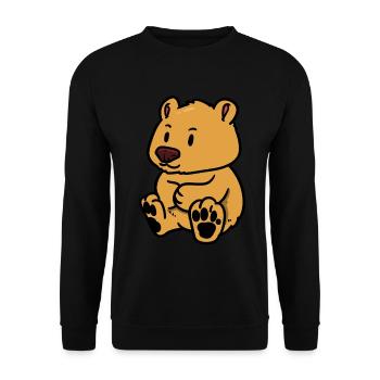 Bär Stofftier kuscheln Kinder Baby Teddybär - Unisex Pullover - Schwarz - Vorne - Alina (178cm) & Michal (187cm)