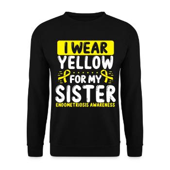 Sœur Ruban Jaune Double Endométriose Sensibilisation - Sweat-shirt Unisexe - noir - Devant - Alina (178cm) & Michal (187cm)