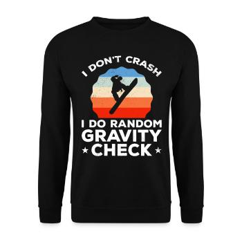 Random gravity checks Snowboarder Snowboarding - Unisex Sweatshirt - black - Front - Alina (178cm) & Michal (187cm)