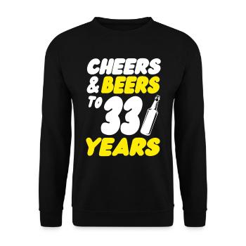 33 Geburtstag - Unisex Pullover - Schwarz - Vorne - Alina (178cm) & Michal (187cm)