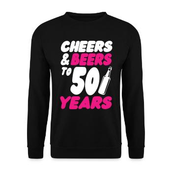50e anniversaire - Sweat-shirt Unisexe - noir - Devant - Alina (178cm) & Michal (187cm)
