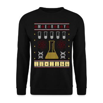 Chimie de Noël moche Joyeux Noël - Sweat-shirt Unisexe - noir - Devant - Alina (178cm) & Michal (187cm)