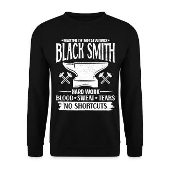 Blacksmith Blacksmith - Unisex Sweatshirt - black - Front - Alina (178cm) & Michal (187cm)