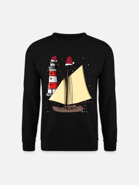 Segelboot Nikolaus Santa Ahoi Weihnachten maritim - Unisex Pullover - Schwarz