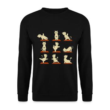 Yoga cats in all positions Gift idea - Unisex Sweatshirt - black - Front - Alina (178cm) & Michal (187cm)