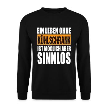Ein Leben Ohne Kühlschrank möglich aber Sinnlos - Unisex Pullover - Schwarz - Vorne - Alina (178cm) & Michal (187cm)