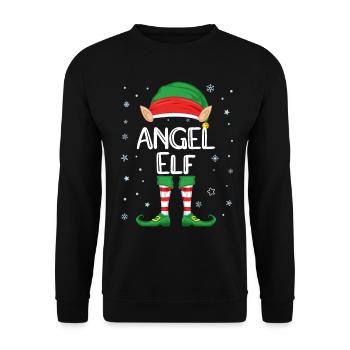 Angel Elf Kostüm Weihnachten Kostüm Familie Elfen - Unisex Pullover - Schwarz - Vorne - Alina (178cm) & Michal (187cm)