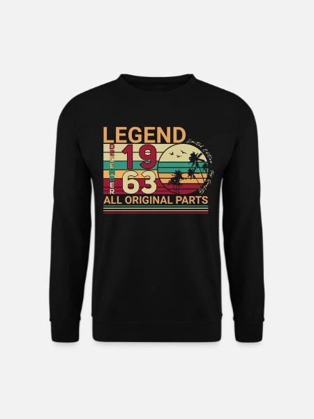 1963 Im Dezember Palmen Legende - Unisex Pullover - Schwarz