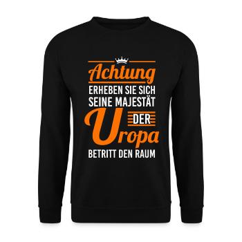 Ihre Majestät der Uropa - Unisex Pullover - Schwarz - Vorne - Alina (178cm) & Michal (187cm)