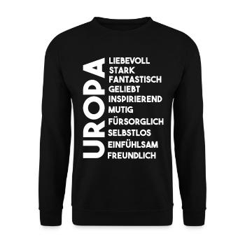 Uropa - Unisex Pullover - Schwarz - Vorne - Alina (178cm) & Michal (187cm)