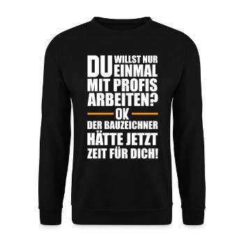 Bauzeichner - Unisex Pullover - Schwarz - Vorne - Alina (178cm) & Michal (187cm)