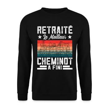 Retraitée Cheminot Conducteur De Train Cheminot - Sweat-shirt Unisexe - noir - Devant - Alina (178cm) & Michal (187cm)