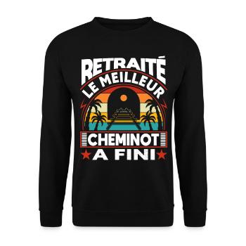 Retraitée Cheminot Conducteur De Train Cheminot - Sweat-shirt Unisexe - noir - Devant - Alina (178cm) & Michal (187cm)