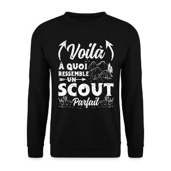 Scoutisme Scout Éclaireur Campeur Extérieur - Sweat-shirt Unisexe - noir - Devant - Alina (178cm) & Michal (187cm)