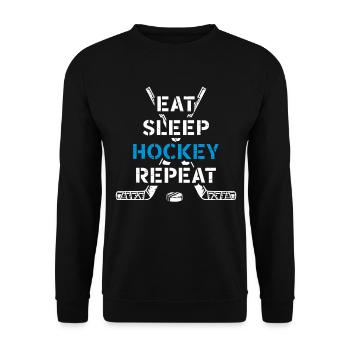 Hockey sur glace Manger Dormir Hockey Répéter - Sweat-shirt Unisexe - noir - Devant - Alina (178cm) & Michal (187cm)