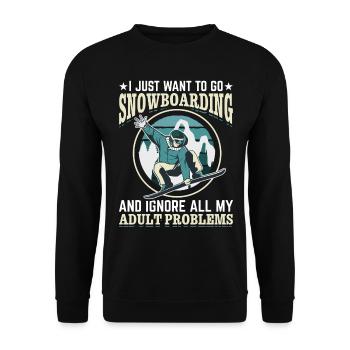 Snowboarding Snowboard Freestyle Snowboarder - Unisex Sweatshirt - black - Front - Alina (178cm) & Michal (187cm)