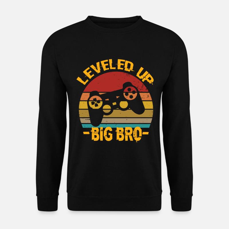 Level Up Big Bro Big Bro Geburtstag Big Bro - Unisex Pullover - Schwarz