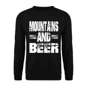 Berge und Bier - Unisex Pullover - Schwarz - Vorne - Alina (178cm) & Michal (187cm)