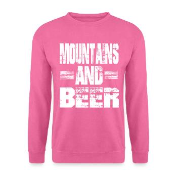 Berge und Bier - Unisex Pullover - Pink - Vorne