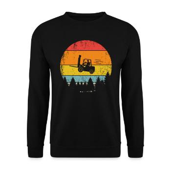 Warehouseman Forklift Driver Forklift Driver Forklift Truck - Unisex Sweatshirt - black - Front - Alina (178cm) & Michal (187cm)