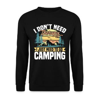 Je n’ai pas besoin de thérapie, j’ai juste besoin d’aller camper - Sweat-shirt Unisexe - noir - Devant - Alina (178cm) & Michal (187cm)