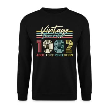Geboren Dezember 1982 Perfektion - Unisex Pullover - Schwarz - Vorne - Alina (178cm) & Michal (187cm)