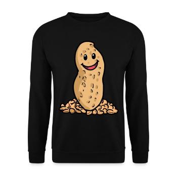 Xmas Christmas Gift Peanut Nut Happy - Unisex Sweatshirt - black - Front - Alina (178cm) & Michal (187cm)
