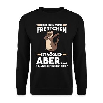 Frettchen - Unisex Pullover - Schwarz - Vorne - Alina (178cm) & Michal (187cm)