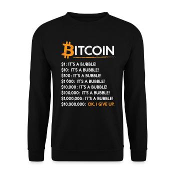 Bitcoin Crypto Bubble Bitcoin It'S - Unisex Sweatshirt - black - Front - Alina (178cm) & Michal (187cm)