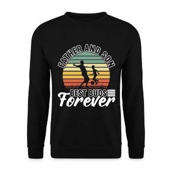 Vatertag Papa Und Sohn Fußball - Unisex Pullover - Schwarz - Vorne - Alina (178cm) & Michal (187cm)