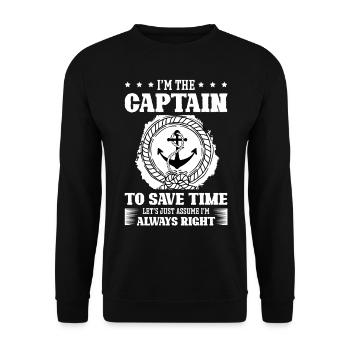 Bootfahren für ein Bootsfächerbootfahren - Unisex Pullover - Schwarz - Vorne - Alina (178cm) & Michal (187cm)