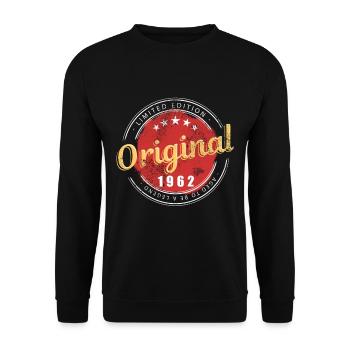 Année de naissance 1962 Original 1962 Cadeau d’anniversaire - Sweat-shirt Unisexe - noir - Devant - Alina (178cm) & Michal (187cm)