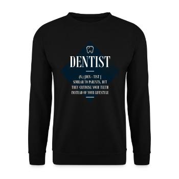 Dentist Definition Dentist N. [den - Unisex Sweatshirt - black - Front - Alina (178cm) & Michal (187cm)