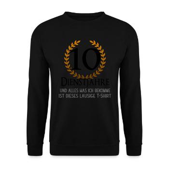 Mitarbeiter 10 Jähriges Firmenfeier Firmenjubiläum - Unisex Pullover - Schwarz - Vorne - Alina (178cm) & Michal (187cm)