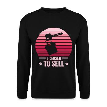 Broker Broker Real Estate Agent House Broker - Unisex Sweatshirt - black - Front - Alina (178cm) & Michal (187cm)