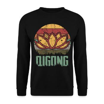 Retro Qigong Qi Gong Tai Chi Chigong - Unisex Pullover - Schwarz - Vorne - Alina (178cm) & Michal (187cm)