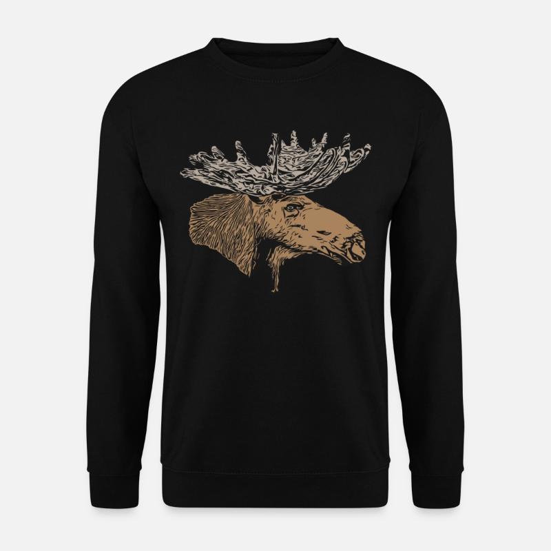 Imprimé motif d’animal d’orignal - Sweat-shirt Unisexe - noir