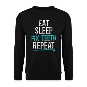 Dentist Dental Assistant Hygienist - Unisex Pullover - Schwarz - Vorne - Alina (178cm) & Michal (187cm)