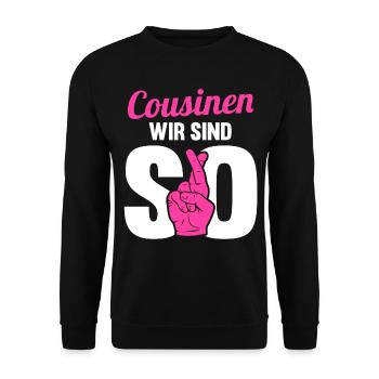 Cousine Cousinen - Unisex Pullover - Schwarz - Vorne - Alina (178cm) & Michal (187cm)