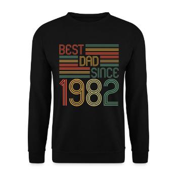 Bester Papa seit 1982 Vati 40 Jahre 40. Geburtstag - Unisex Pullover - Schwarz - Vorne - Alina (178cm) & Michal (187cm)