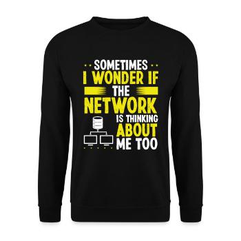 Network Engineer Server Engineering Cloud Networks - Unisex Sweatshirt - black - Front - Alina (178cm) & Michal (187cm)