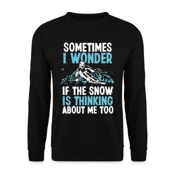Skiing Ski Winter Sports Snow Ski Sloper Skier - Unisex Pullover - Schwarz - Vorne - Alina (178cm) & Michal (187cm)