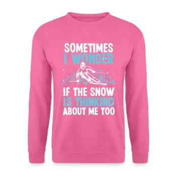 Skiing Ski Winter Sports Snow Ski Sloper Skier - Unisex Pullover - Pink - Vorne