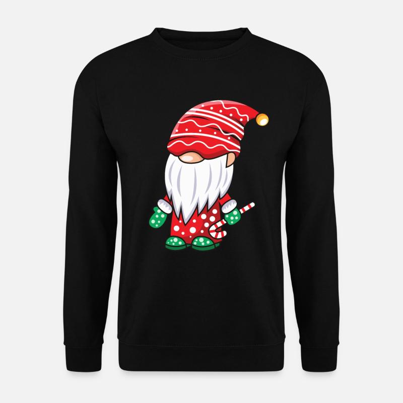Gnome with candy cane - Unisex Sweatshirt - black