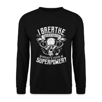I UNDER WATER SUPERPOWER DIVER GIFT - Unisex Sweatshirt - black - Front - Alina (178cm) & Michal (187cm)