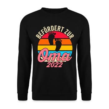 Werdende Oma 2022 - Unisex Pullover - Schwarz - Vorne - Alina (178cm) & Michal (187cm)